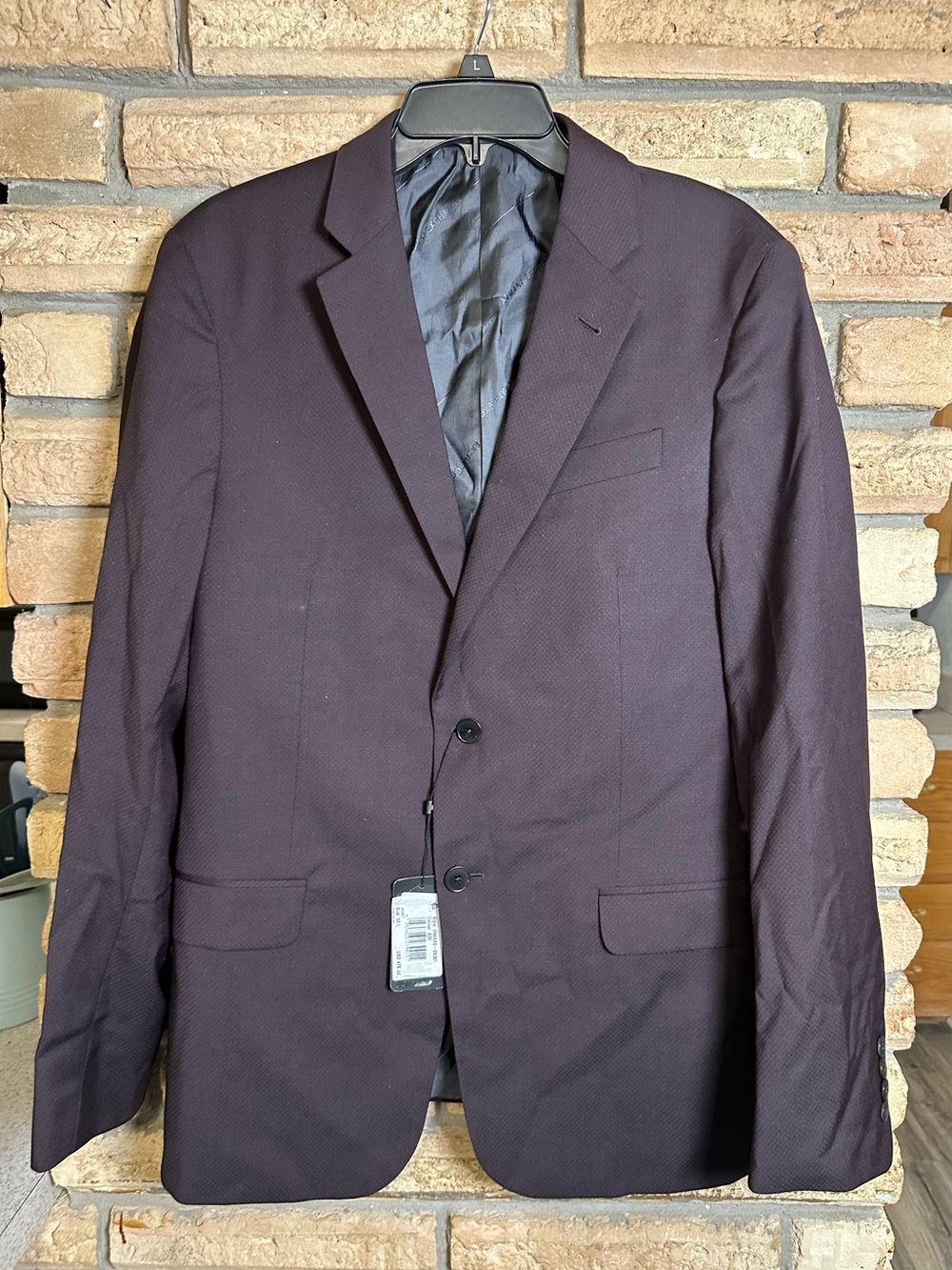 NWT Armani Exchange Men's Two-Button Blazer in Dark Brown